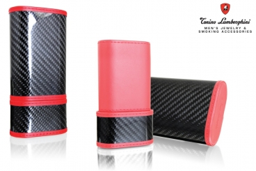 Lamborghini Zigarrenetui Carbon Zedernholz Black-Red 