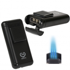 Myon-Paris Zigarrenfeuerzeug Racing Edition 3fach Jet black 