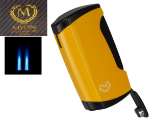 Myon-Paris Zigarrenfeuerzeug Racing Edition 2fach Jet, Bohrer Cohiba-gelb 