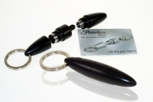 Zigarren Rundcutter Passatore Duo Alu schwarz Made in Germany 