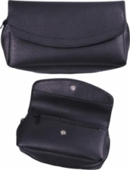 Pfeifentasche schwarz 2er Magnetverschluss, Reißverschlussfach 
