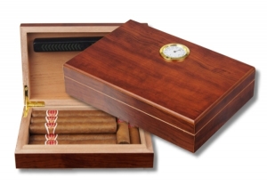 Pocket Humidor Walnut New Generation Polymerbefeuchter mit Magnethalterung 