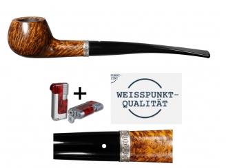 Vauen Pfeife Paris 167 Weißpunktedition + Necuma Pfeifenfeuerzeug 