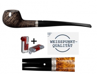 Vauen Pfeife Paris 267 Weißpunktedition + Necuma Pfeifenfeuerzeug 