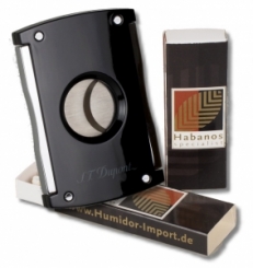 S.T. Dupont Zigarrencutter MAXIJET schwarz-glänzend + 2x Habanos-Specialist Streichholz 