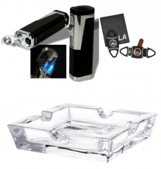 Necuma Smokersset 104 LA Feuerzeug Zigarrencutter Ascher 