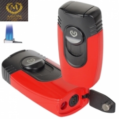 Myon-Paris Zigarrenfeuerzeug Tischfeuerzeug 4fach Jet, Bohrer red 