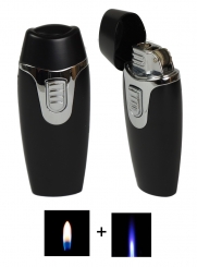 Tycoon Feuerzeug Technoburner Dualflamme Reibradzündung black 