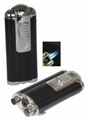 Tycoon Oscar Doppel-Jet Zigarren Feuerzeug black Zigarrenbohrer 