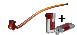 Vauen Lesepfeife Auenland Doran + Winjet Pfeifenfeuerzeug 