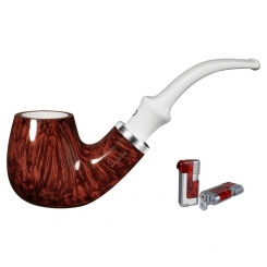 Vauen Pfeife Maris 715  Weißpunktedition + Necuma Pfeifenfeuerzeug 