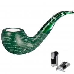 Vauen Pfeife * Lime colored 786 G Weißpunktedition + Necuma Pfeifenfeuerzeug 