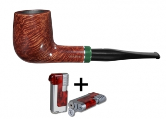 Vauen Pfeife * Altro 168 Weißpunktedition glatt+ Necuma Pfeifenfeuerzeug 