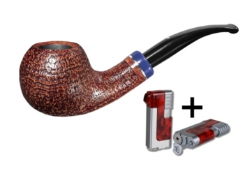 Vauen Pfeife * Altro 537 Weißpunktedition glatt+ Necuma Pfeifenfeuerzeug 