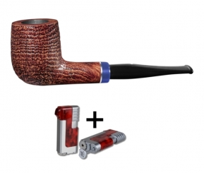 Vauen Pfeife * Altro 586 Weißpunktedition glatt+ Necuma Pfeifenfeuerzeug 