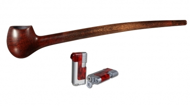 Vauen Lesepfeife Auenland Toman + Winjet Pfeifenfeuerzeug 