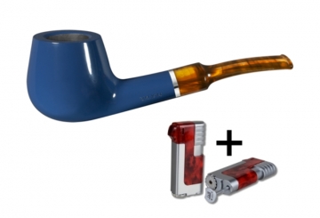 Vauen Pfeife AZZURRO 1540+ Necuma Pfeifenfeuerzeug 