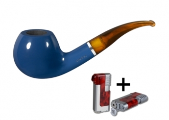 Vauen Pfeife AZZURRO 1542+ Necuma Pfeifenfeuerzeug 