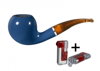 Vauen Pfeife AZZURRO 1577+ Necuma Pfeifenfeuerzeug 