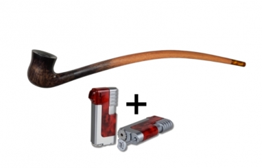 Vauen Lesepfeife Auenland Balbor + Winjet Pfeifenfeuerzeug 