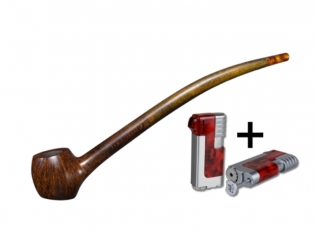 Vauen Lesepfeife * Auenland Siman + Winjet Pfeifenfeuerzeug 