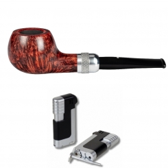 Vauen Pfeife * Chianti 167 Weißpunktedition + Necuma Pfeifenfeuerzeug 