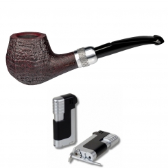 Vauen Pfeife * Chianti 514 Weißpunktedition + Necuma Pfeifenfeuerzeug 