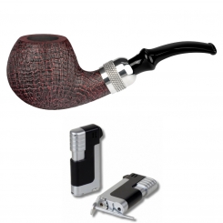 Vauen Pfeife * Chianti 542 Weißpunktedition + Necuma Pfeifenfeuerzeug 