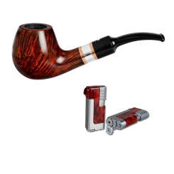 Vauen Pfeife * Dali 161 Weißpunktedition + Necuma Pfeifenfeuerzeug 