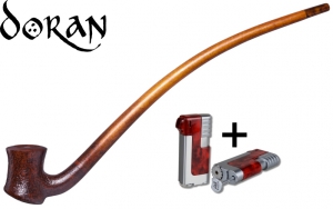 Vauen Lesepfeife Auenland Doran sandgestrahlt + Winjet Pfeifenfeuerzeug 