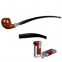 Vauen Lesepfeife * Eames 2in1 1308 + Necuma Pfeifenfeuerzeug 