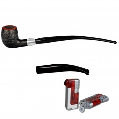 Vauen Lesepfeife * Eames 2in1 5368 + Necuma Pfeifenfeuerzeug 