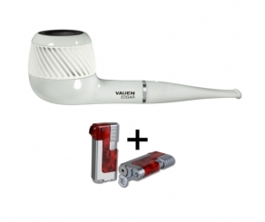 Vauen Pfeife Edgar 2 Weißpunktedition + Necuma Pfeifenfeuerzeug 