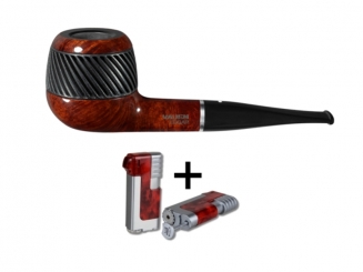 Vauen Pfeife * Edgar 4 Weißpunktedition + Necuma Pfeifenfeuerzeug 
