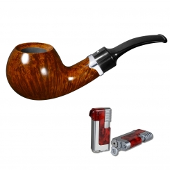 Vauen Pfeife Finn 137 Weißpunktedition + Winjet Pfeifenfeuerzeug 