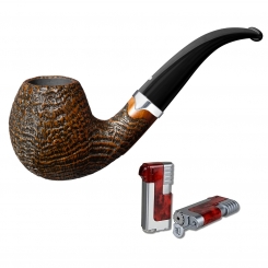 Vauen Pfeife * Finn 504 Weißpunktedition + Winjet Pfeifenfeuerzeug 