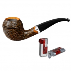 Vauen Pfeife Finn 508 Weißpunktedition + Winjet Pfeifenfeuerzeug 