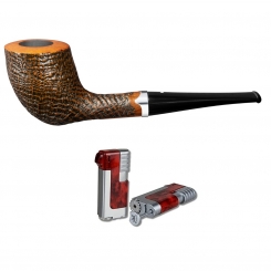 Vauen Pfeife * Finn 592 Weißpunktedition + Winjet Pfeifenfeuerzeug 