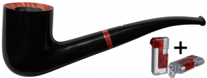 Vauen Pfeife Fuego glatt Weißpunktedition F 121 + Winjet Pfeifenfeuerzeug 