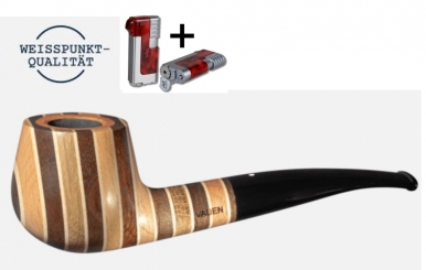 Vauen Pfeife Hawaii 140 Weißpunktedition + Necuma Pfeifenfeuerzeug 