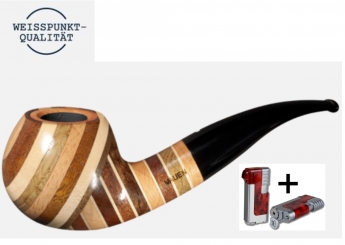 Vauen Pfeife Hawaii 237 Weißpunktedition + Necuma Pfeifenfeuerzeug 