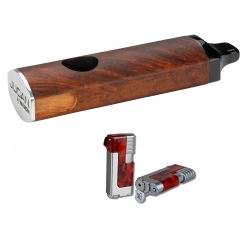 Vauen Pfeife Jucan 2 Weißpunktedition + Necuma Pfeifenfeuerzeug 