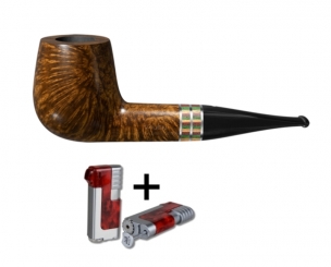 Vauen Pfeife KENIA 111 Weißpunktedition + Necuma Pfeifenfeuerzeug 