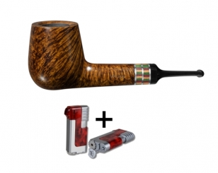 Vauen Pfeife KENIA 175 Weißpunktedition + Necuma Pfeifenfeuerzeug 