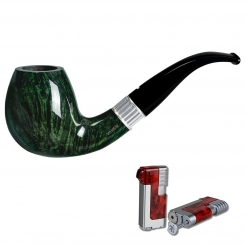 Vauen Pfeife * Kensington Weißpunktedition 173 + Necuma Pfeifenfeuerzeug 