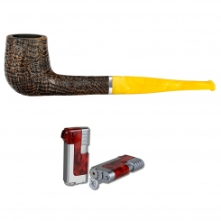 Vauen Pfeife * Lessing LS504 filterlos + Necuma Pfeifenfeuerzeug 