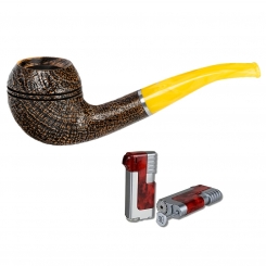 Vauen Pfeife * Lessing LS508 filterlos + Necuma Pfeifenfeuerzeug 