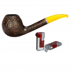 Vauen Pfeife * Lessing LS509 filterlos + Necuma Pfeifenfeuerzeug 