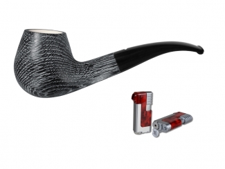 Vauen Pfeife * Lime 761 Weißpunktedition + Necuma Pfeifenfeuerzeug 