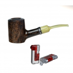 Vauen Pfeife Standpfeife Lindis 2230 + Necuma Pfeifenfeuerzeug 